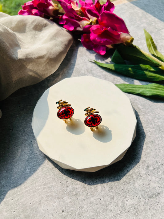Scarlet Ember Studs