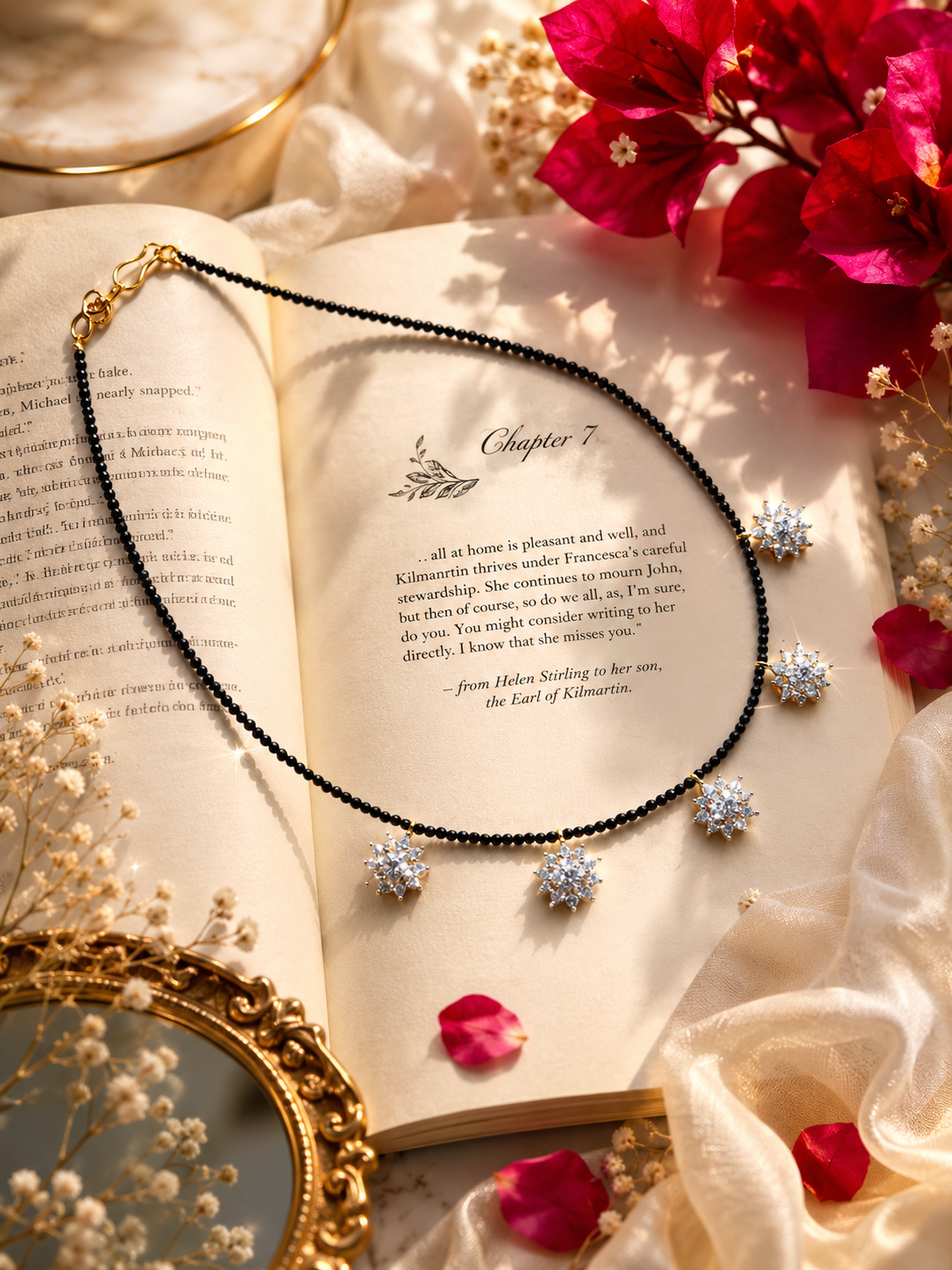 Midnight Snowflake Necklace