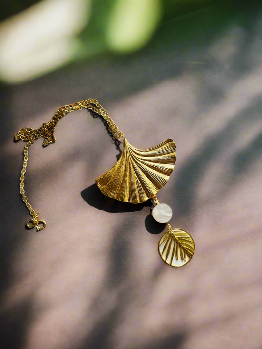 Celestial Leaf Pendant Neckpiece - Neckpiece