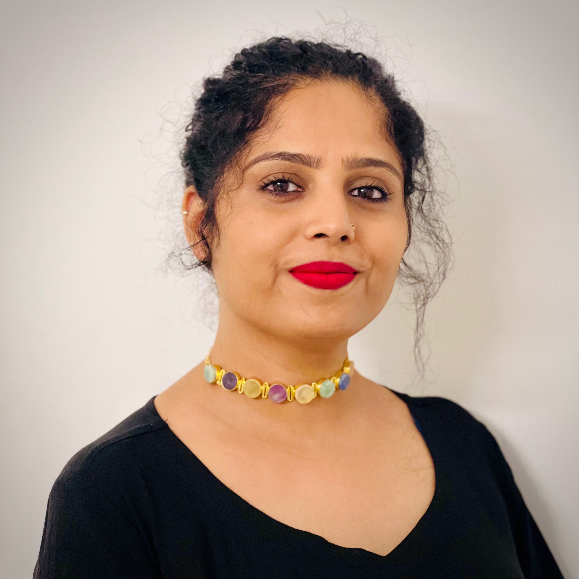 ALTAIRA MULTICOLOUR NATURAL STONE CHOKER - Neckpiece