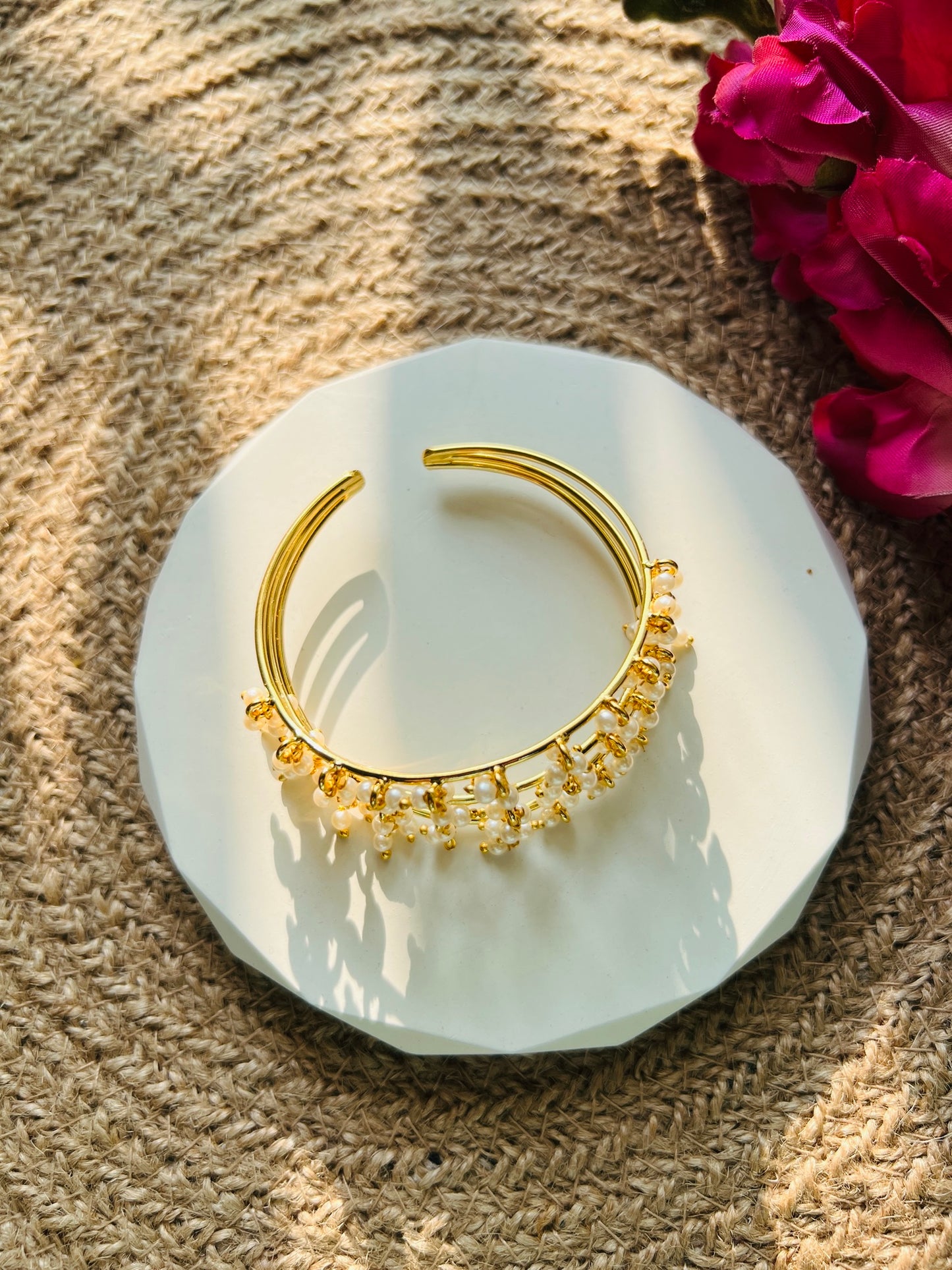 Triple Grace Pearl Bangle