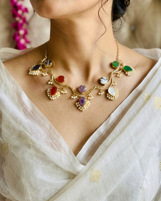 Gold Pearl Drop Necklace