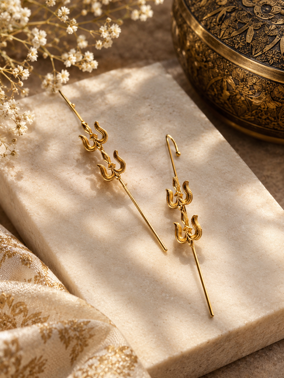 Trishulika Gold Ear Cuff