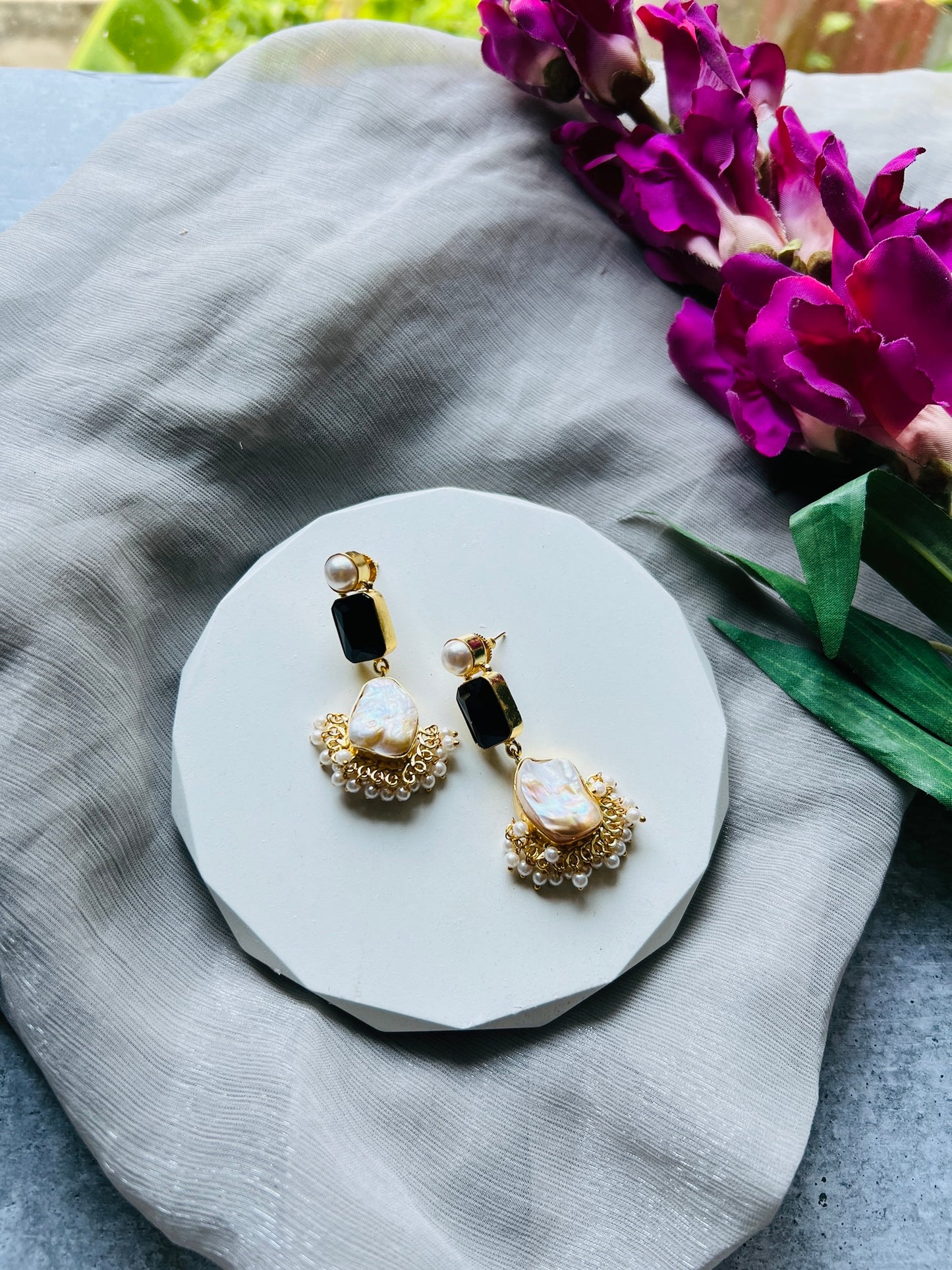 Baroque Pearl Statement Earrings