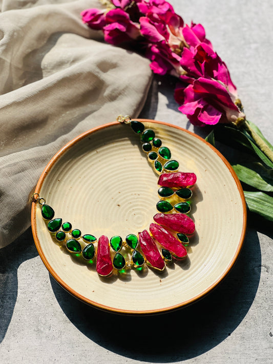 Ruby Emerald Royale Statement Necklace