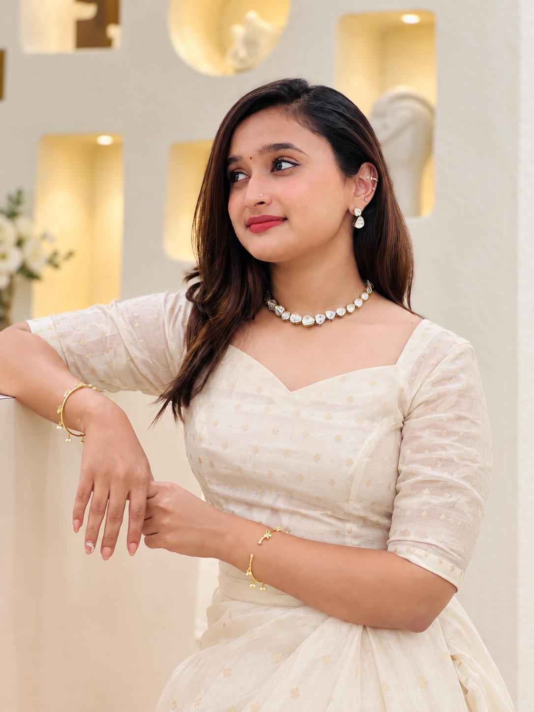 Ziya Polki Kundan Stone Neckpiece