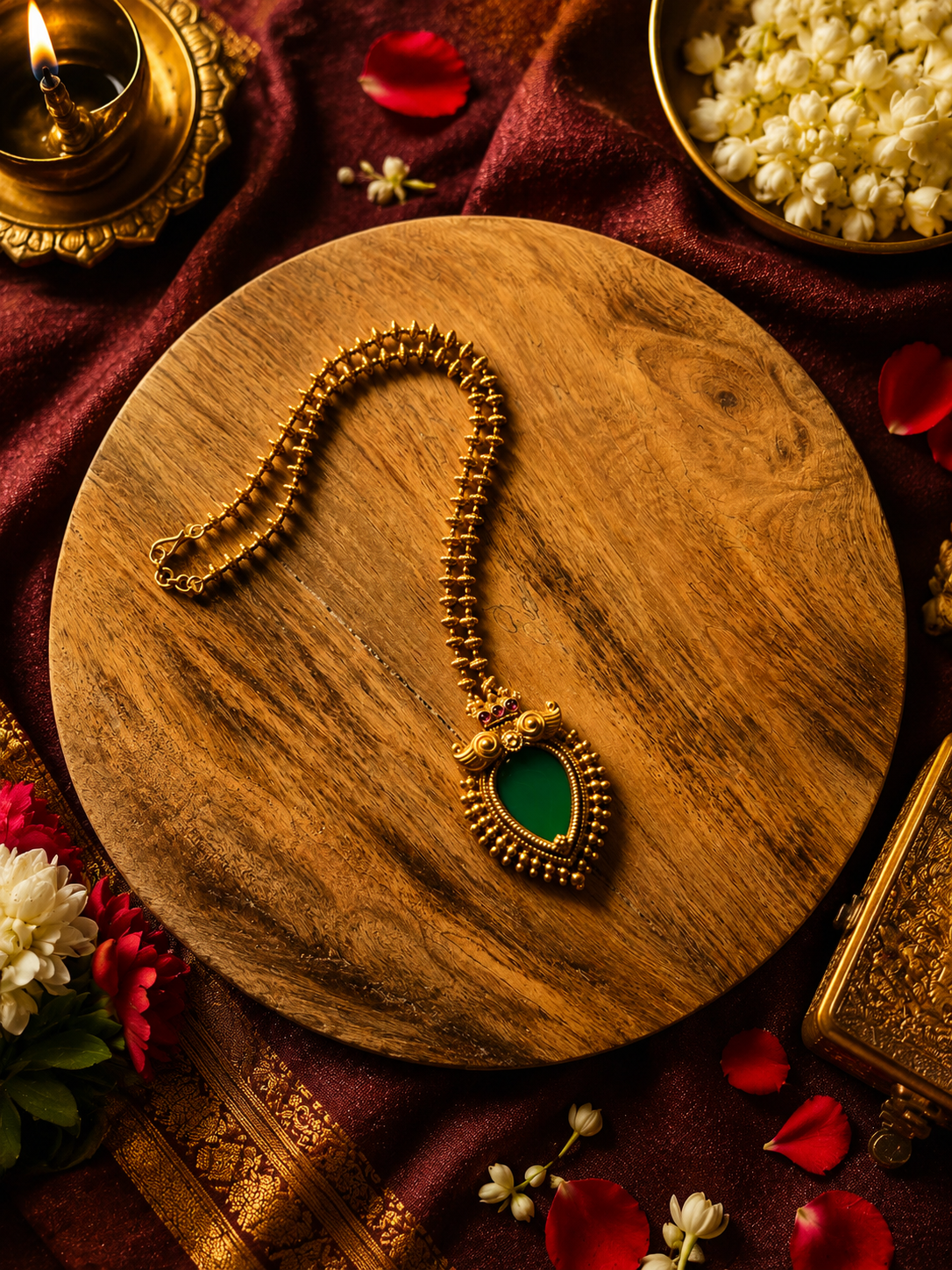 Marathakam Thumbi Neckpiece