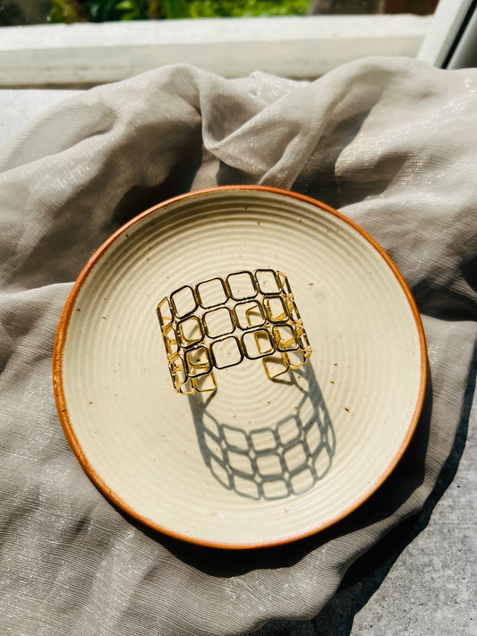 Golden Mosaic Cuff Bracelet