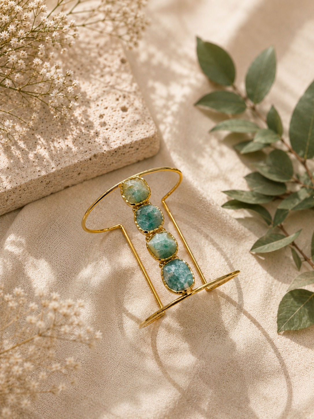 Linear Adjustable Gold Bangle