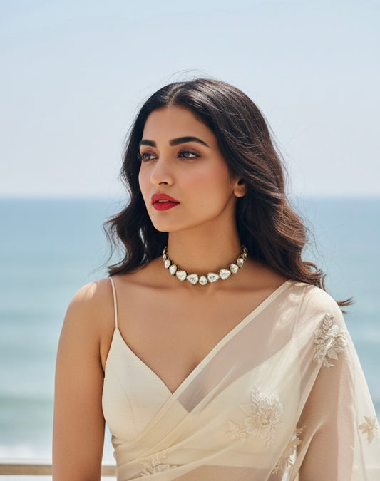Ziya Polki Kundan Stone Neckpiece