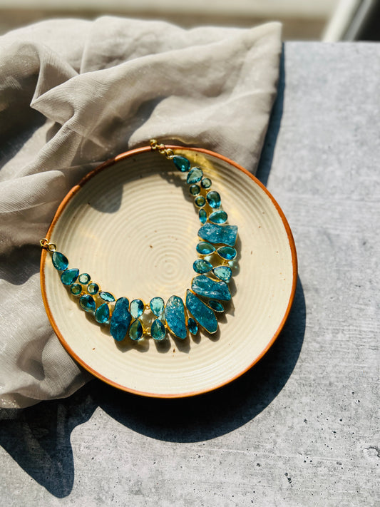 Aqua Cascade Statement Necklace