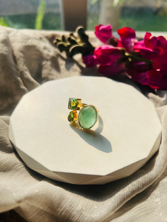 Aurora Pastel Green Ring - rings