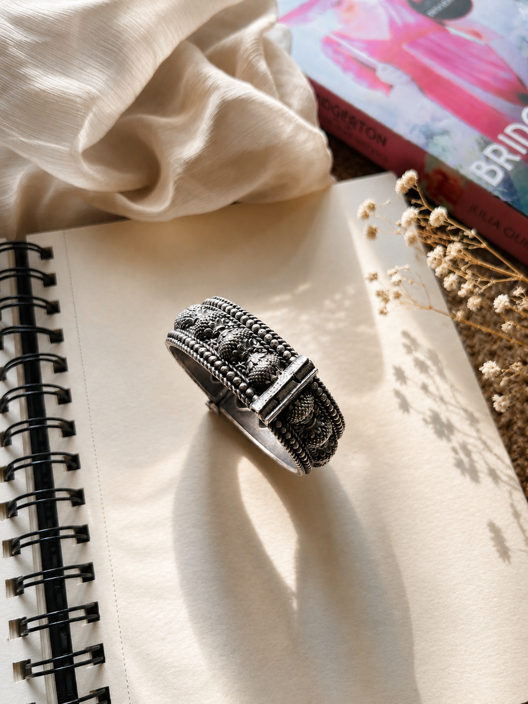 Anvaya Antique Silver Bangle