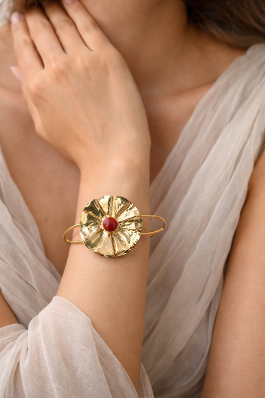 Aurelia Scarlet Bloom Cuff Bangle