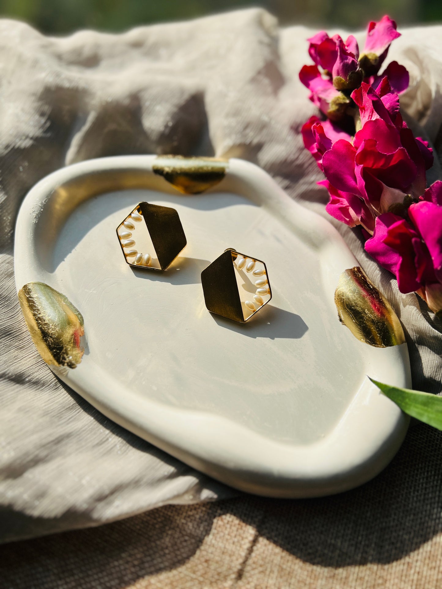 Ivory Edge Pearl Studs