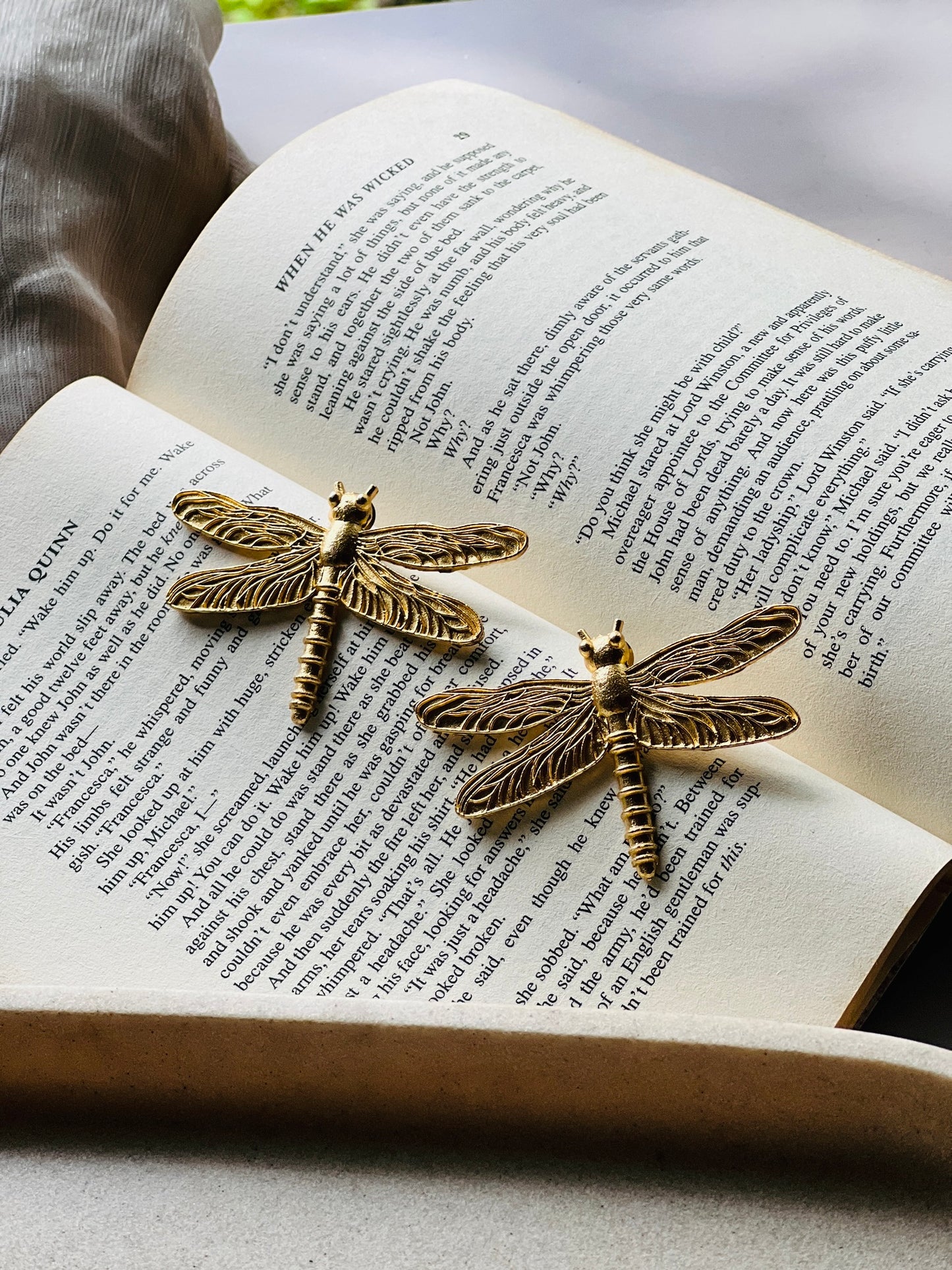 Golden Dragonfly Earrings