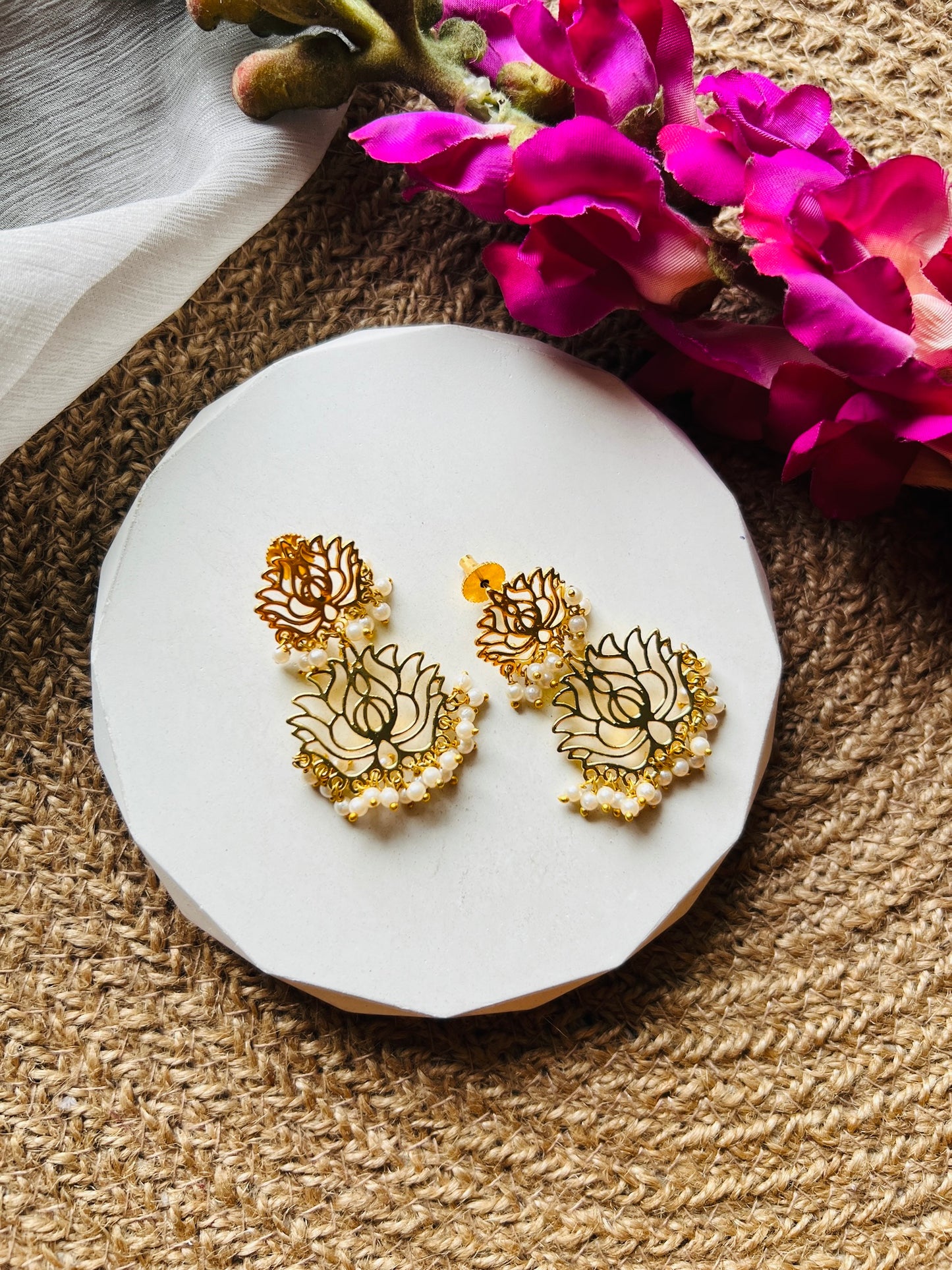 Kamya Lotus Drops - Earrings