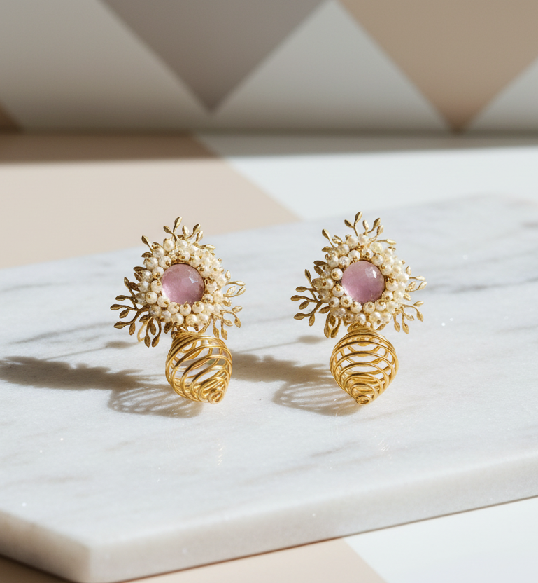Blush Bloom Spiral Drops