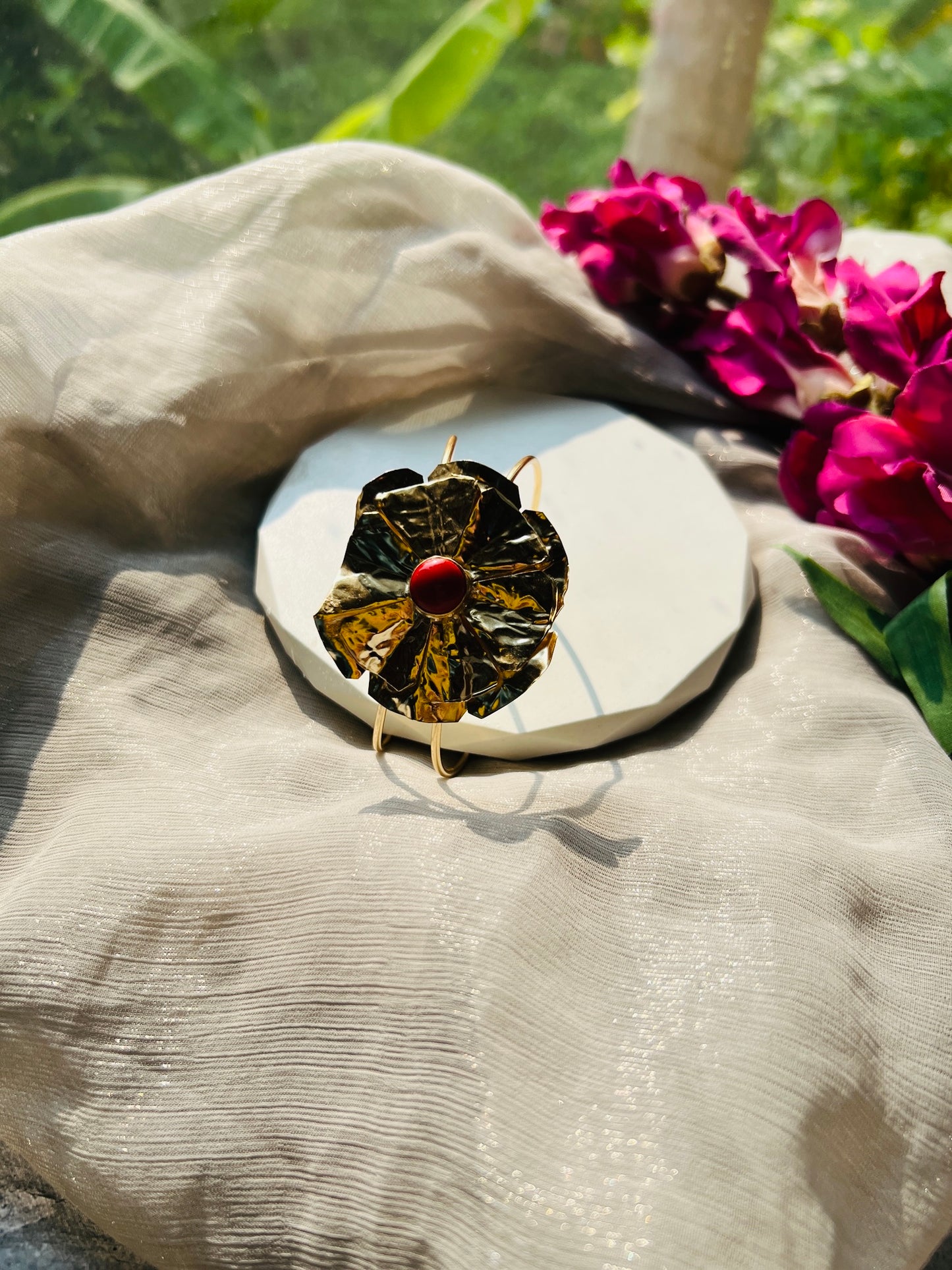 Aurelia Scarlet Bloom Cuff Bangle