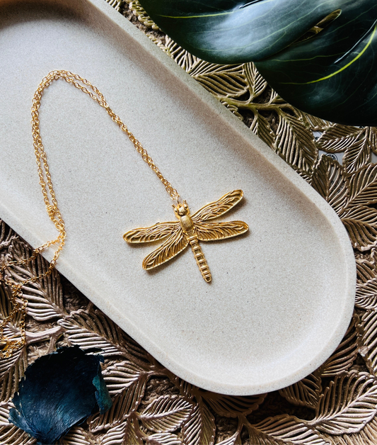 Mystic Dragonfly Pendant Chain - Neckpiece