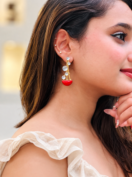 Crimson Cascade Earrings