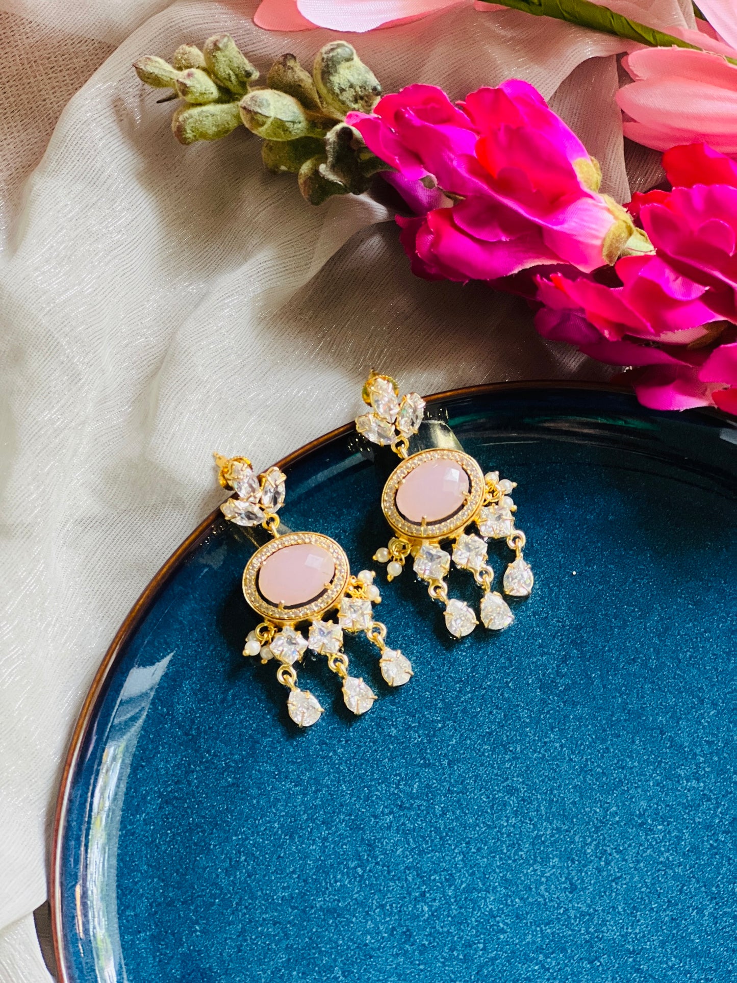 ANYA MOISSANITE STONE DROP EARRING - Earrings