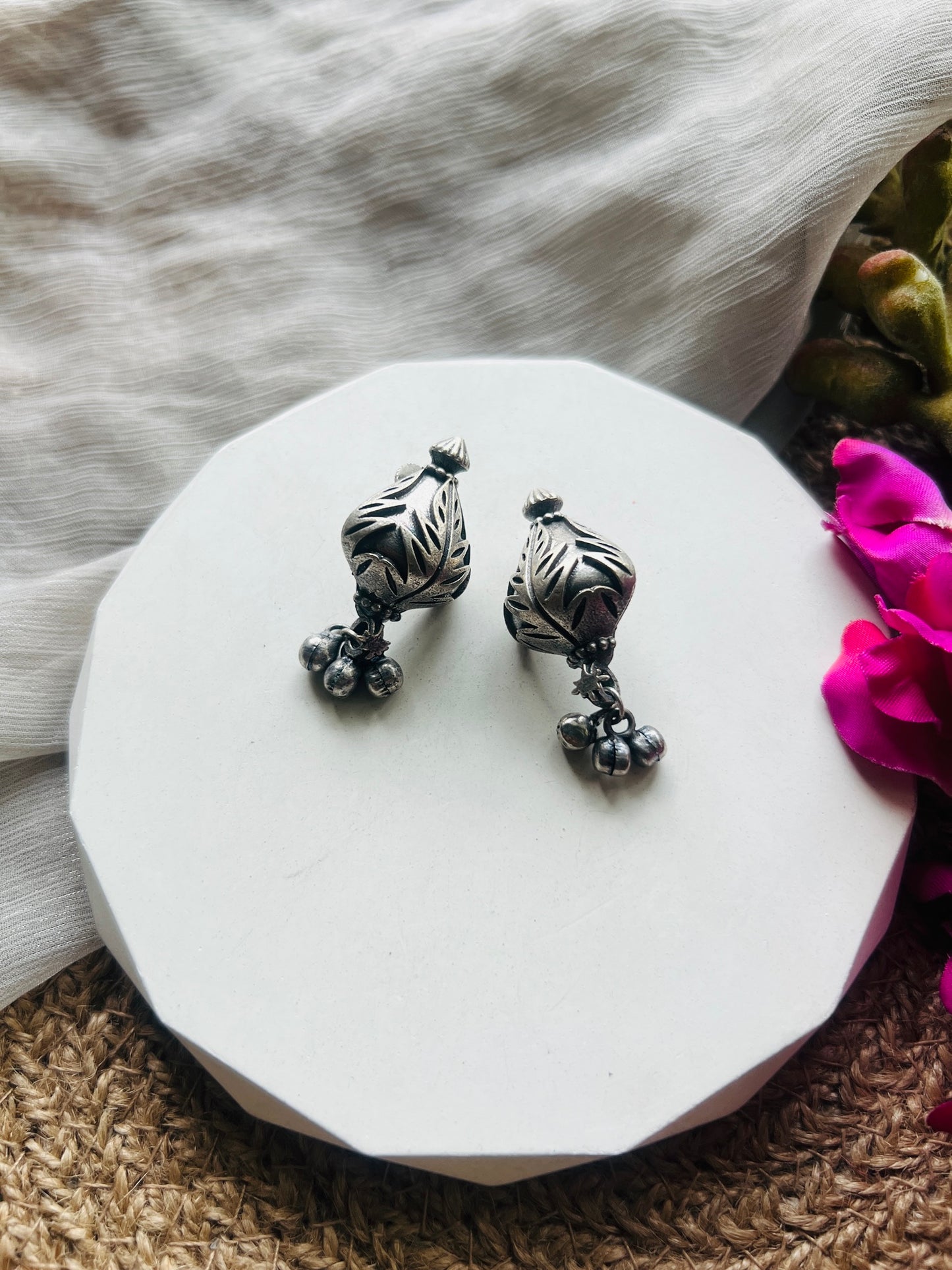Antique Shell Charm Earrings - Earrings