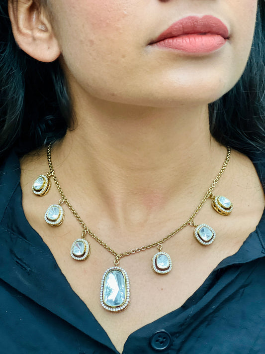 INA MOISSANITE STONE NECKPIECE - Neckpiece