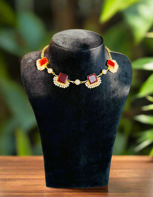 Cherry Red Neckpiece - Neckpiece