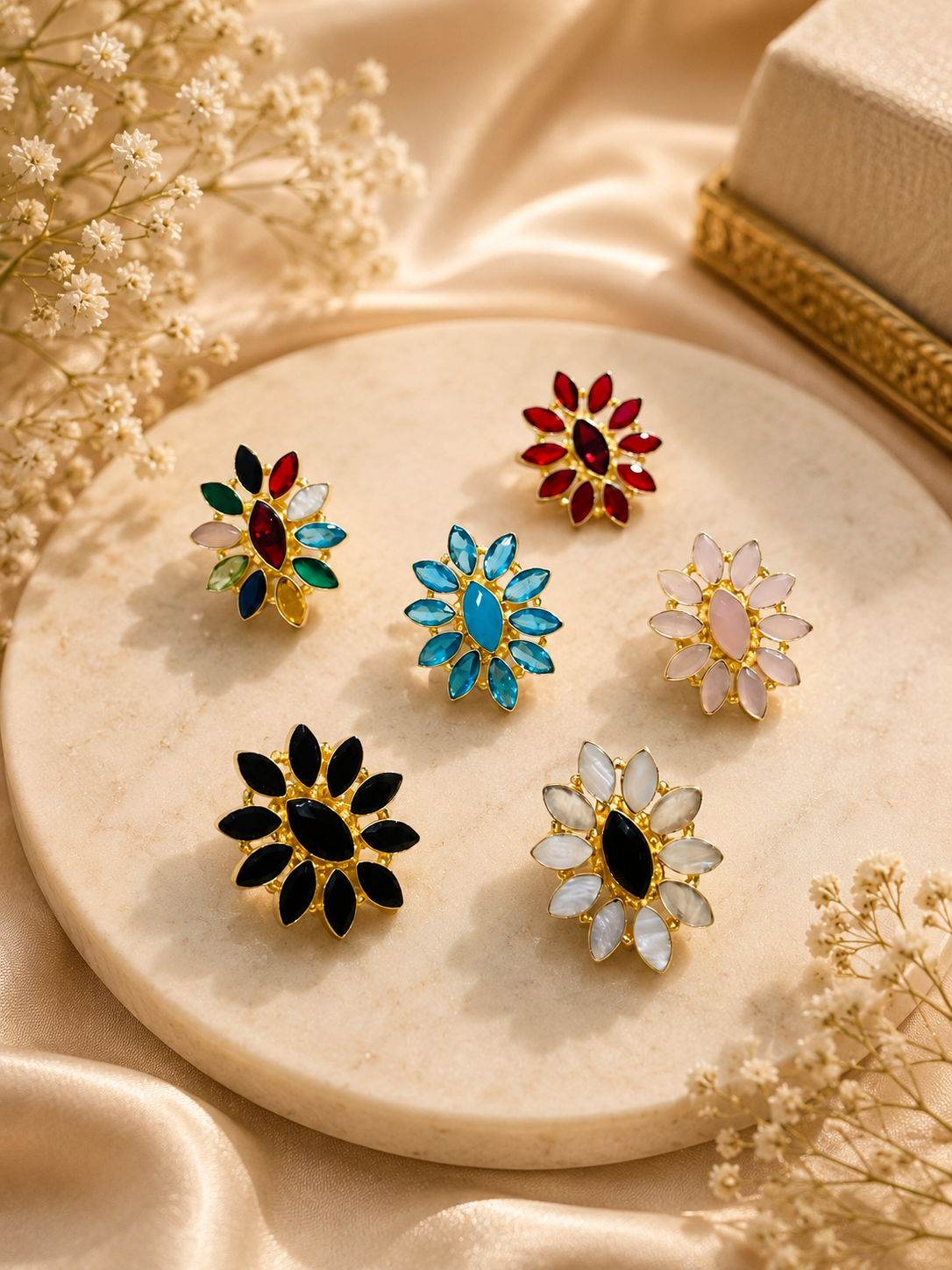 Bloomstone Floral Statement Ring
