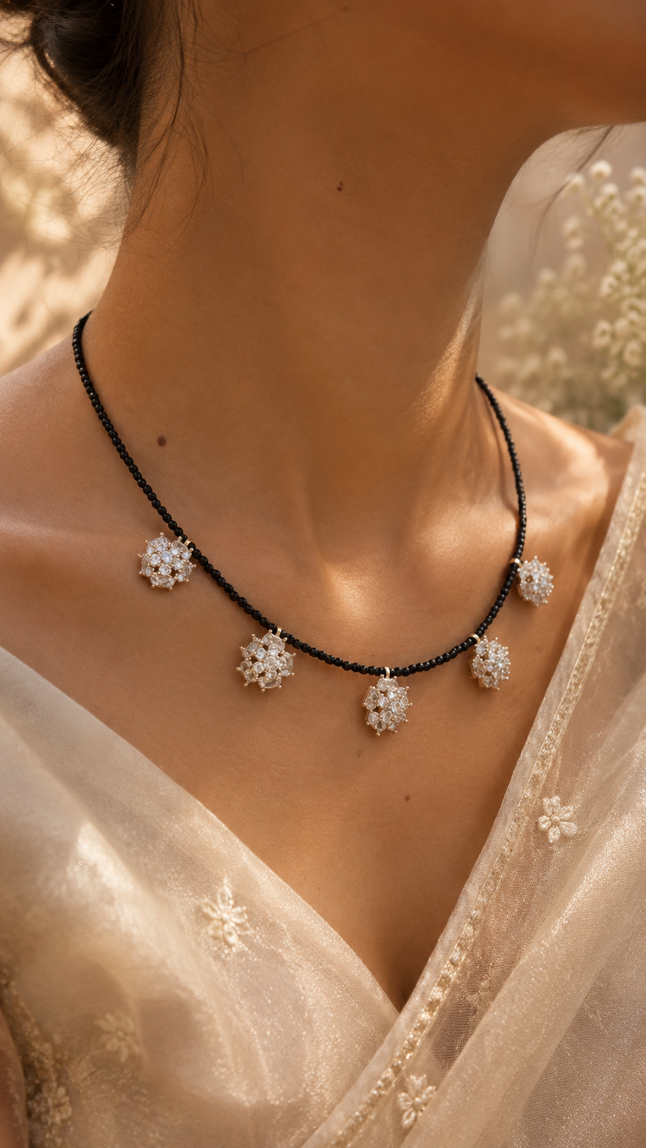 Midnight Snowflake Necklace