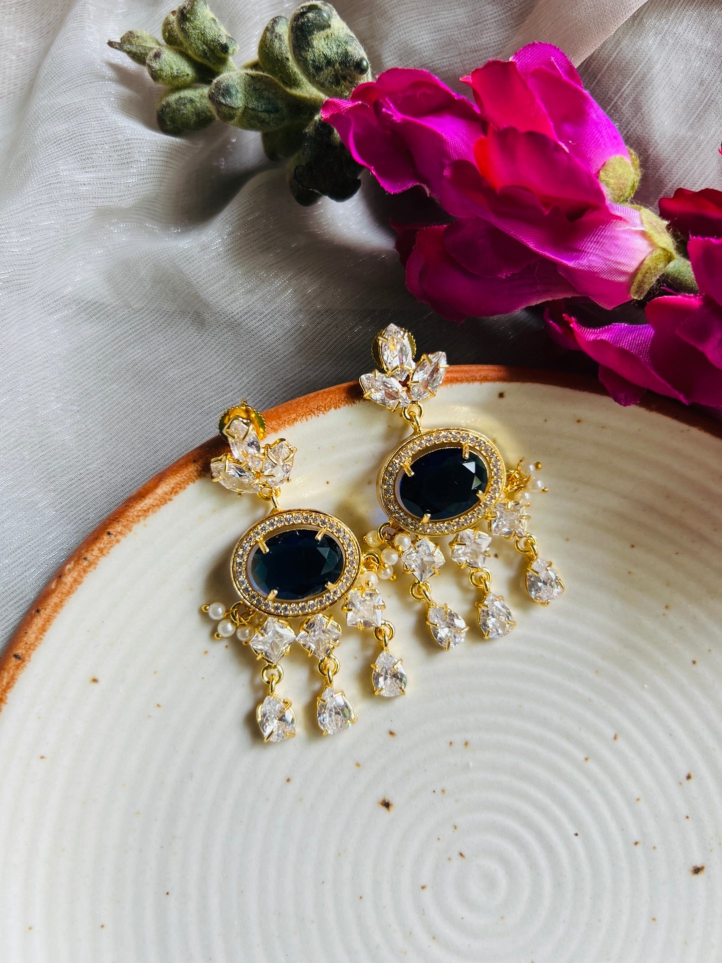 ANYA MOISSANITE STONE DROP EARRING - Earrings