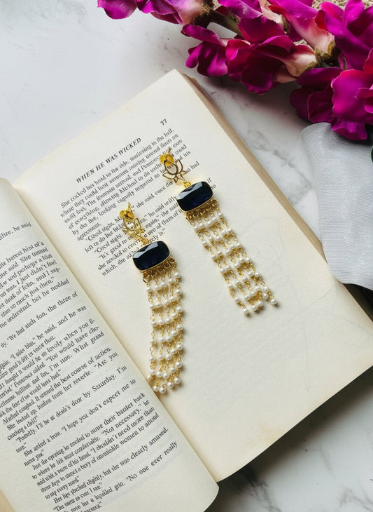 Lotus Radiance Pearl Dangle Earrings