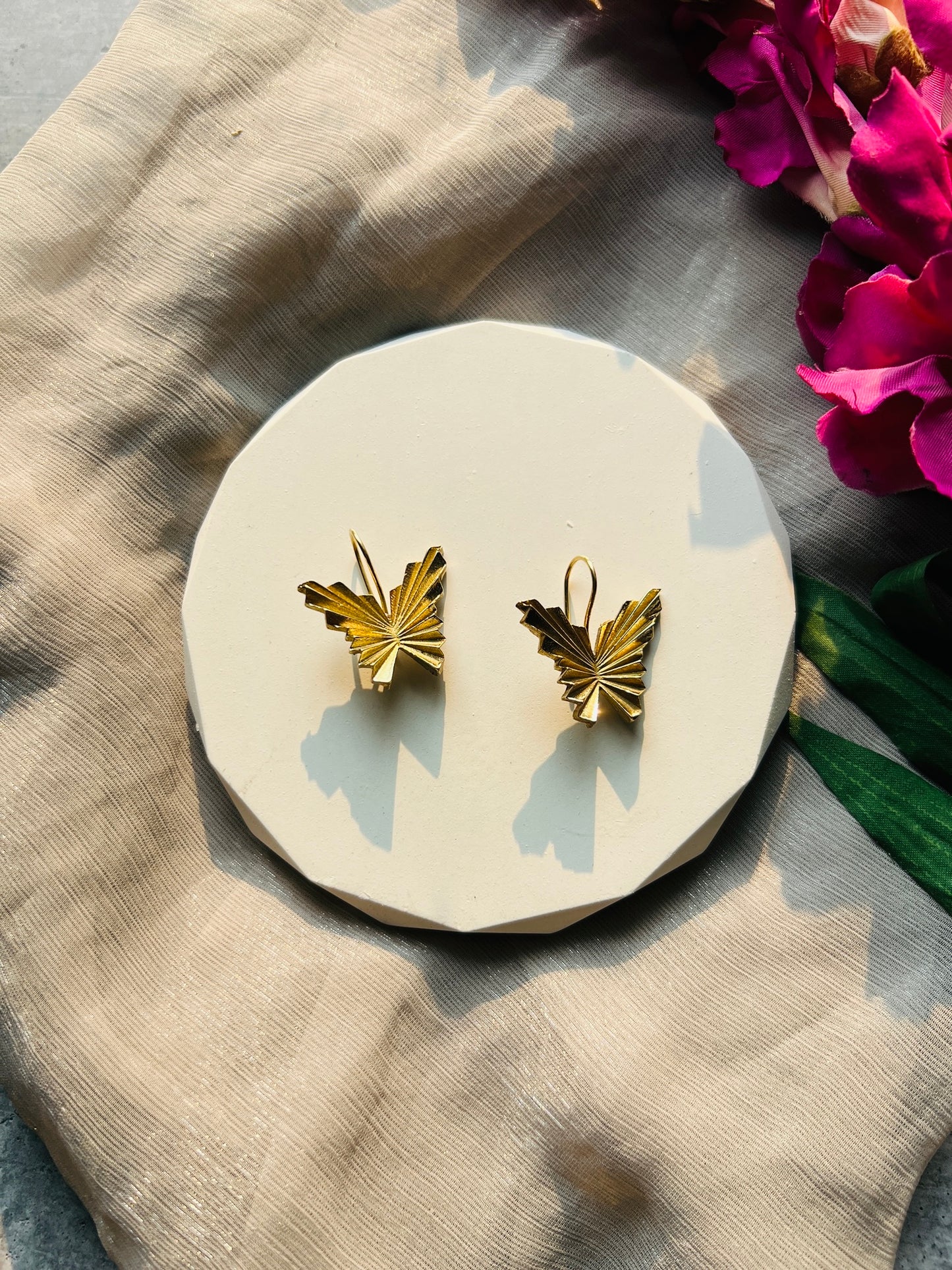 Golden Flutter Butterfly Earrings