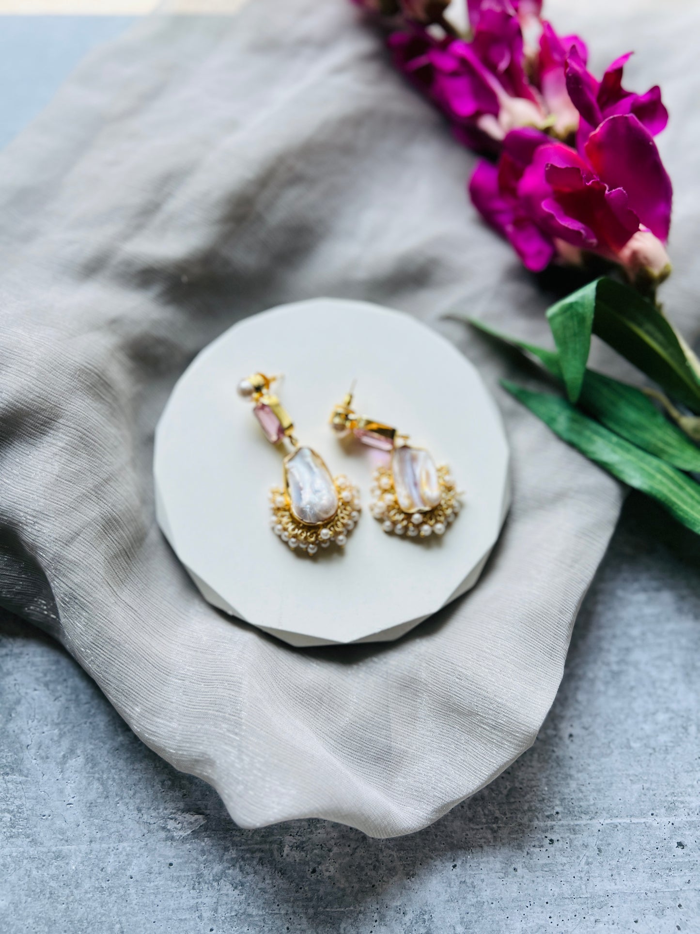 Baroque Pearl Statement Earrings