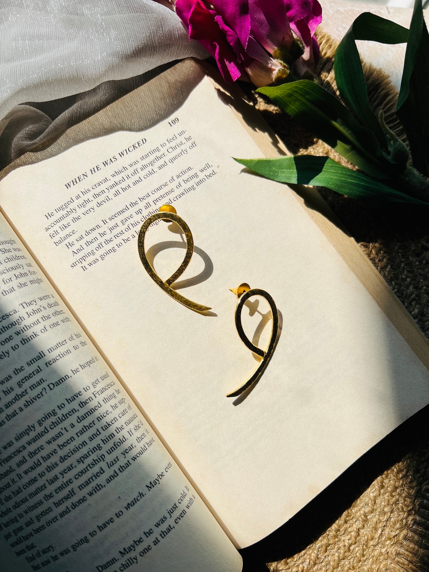 Nyra Hammered Gold Earrings