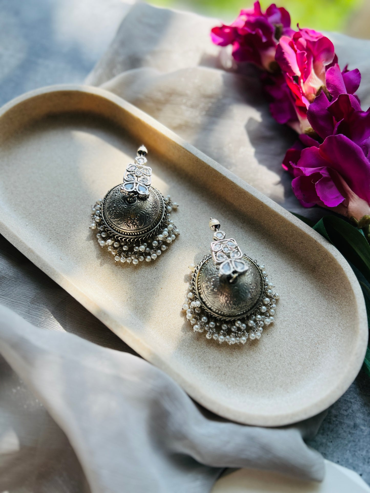 Chandrika Oxidised Jhumkis