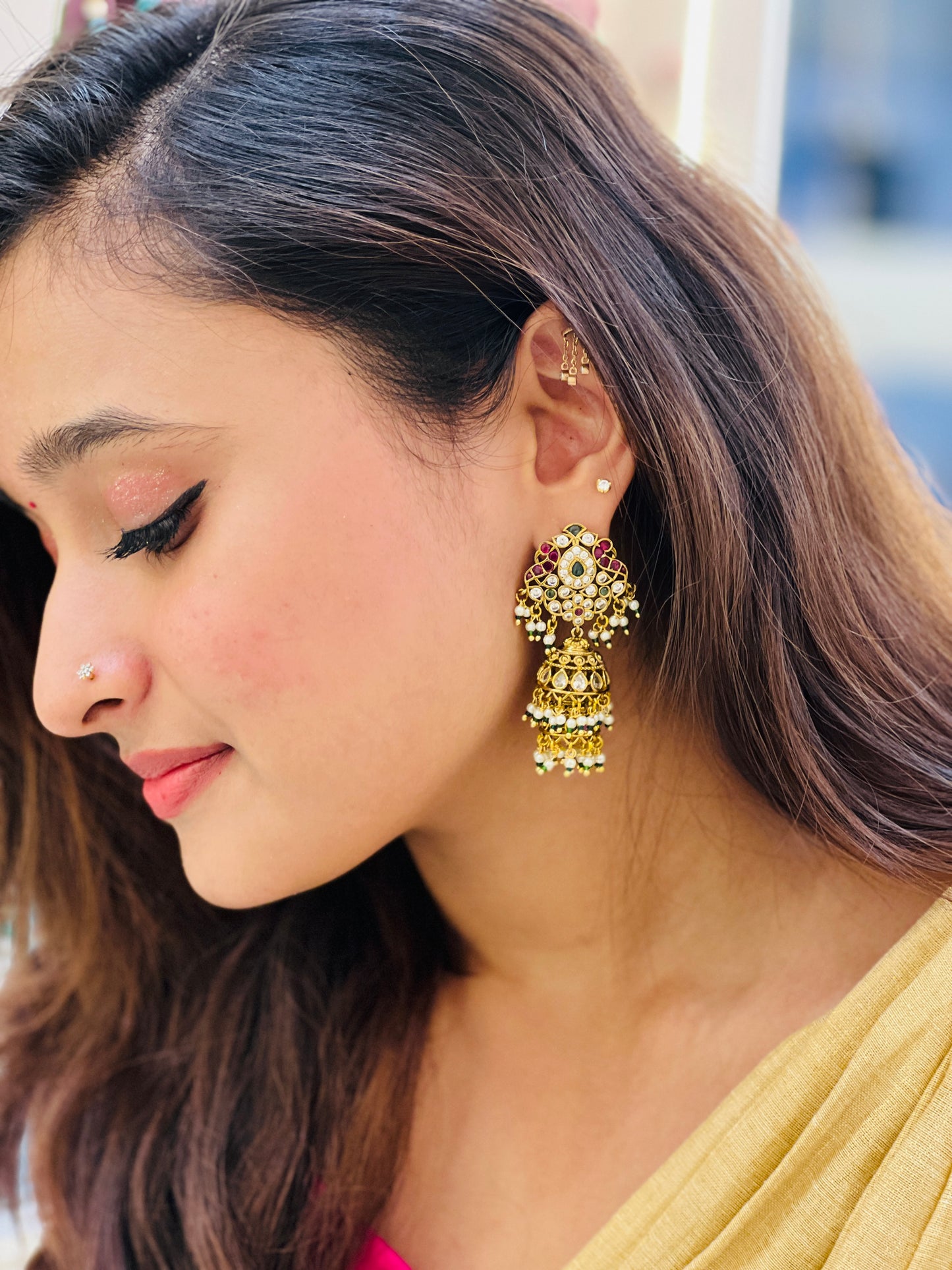 Rajwada Ruby Kemp Jhumka