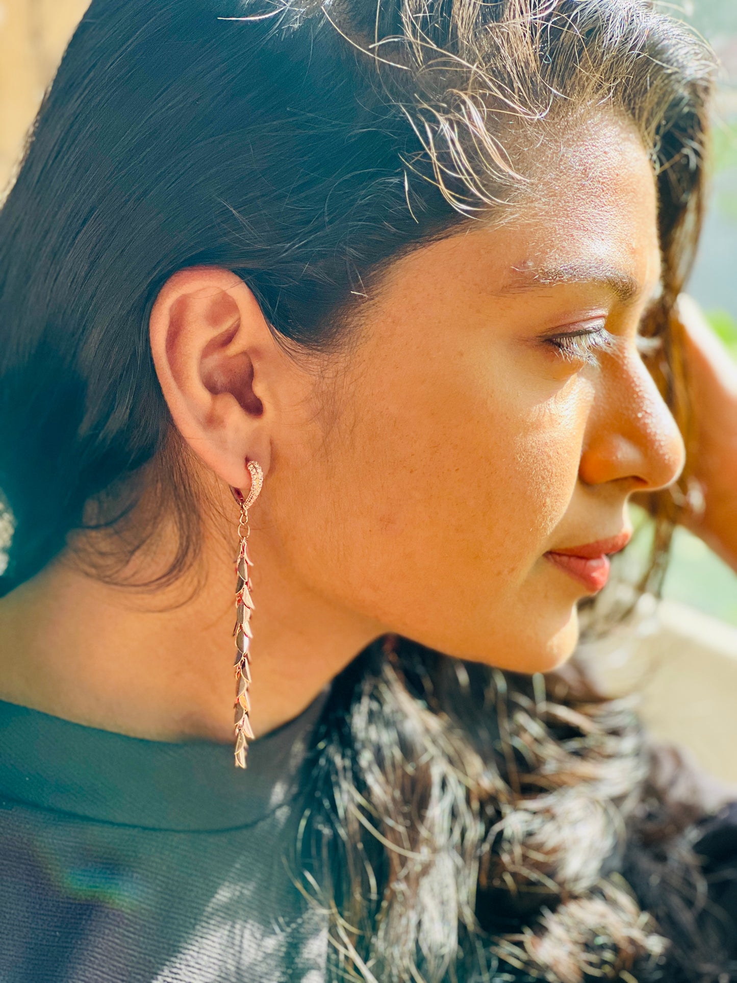 Rosegold Petal Stream Earrings