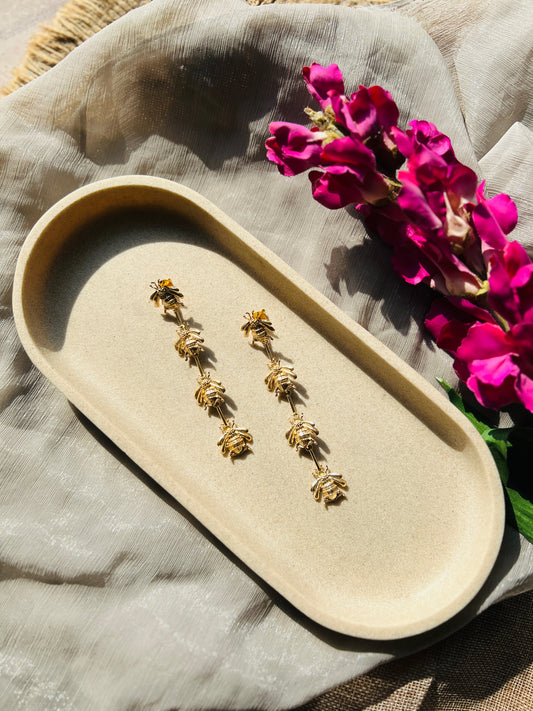 Bhramara Golden Drop Earrings