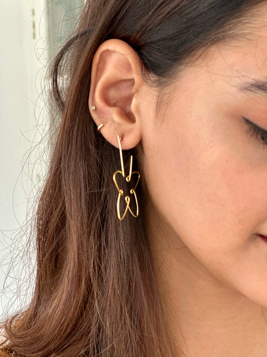 Golden Flower Hoops