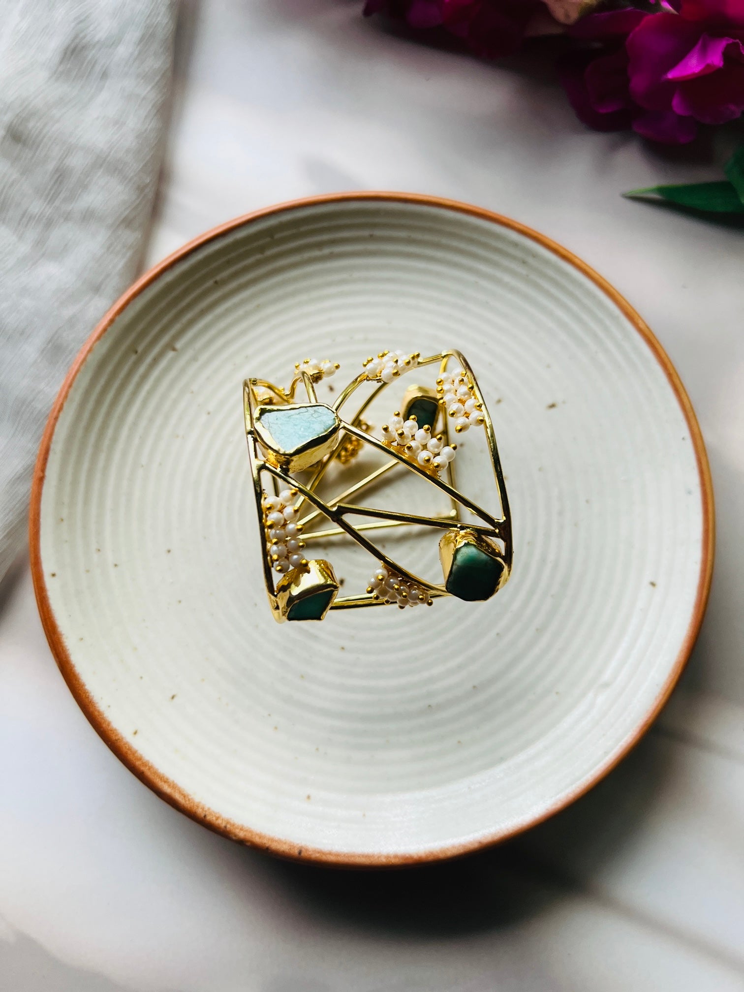 Ocean Bloom Statement Bangle - bangles