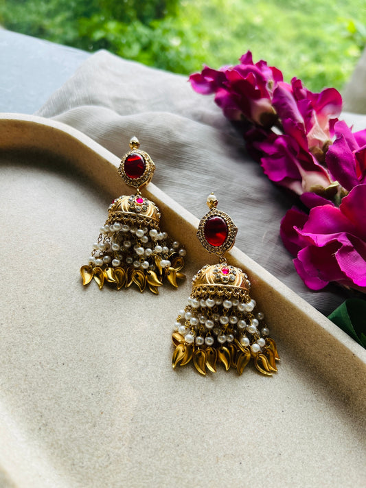 Gulnaar Pearl Jhumkas