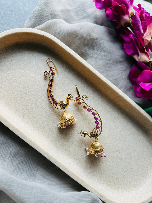 Morni Ruby Earcuff Jhumka