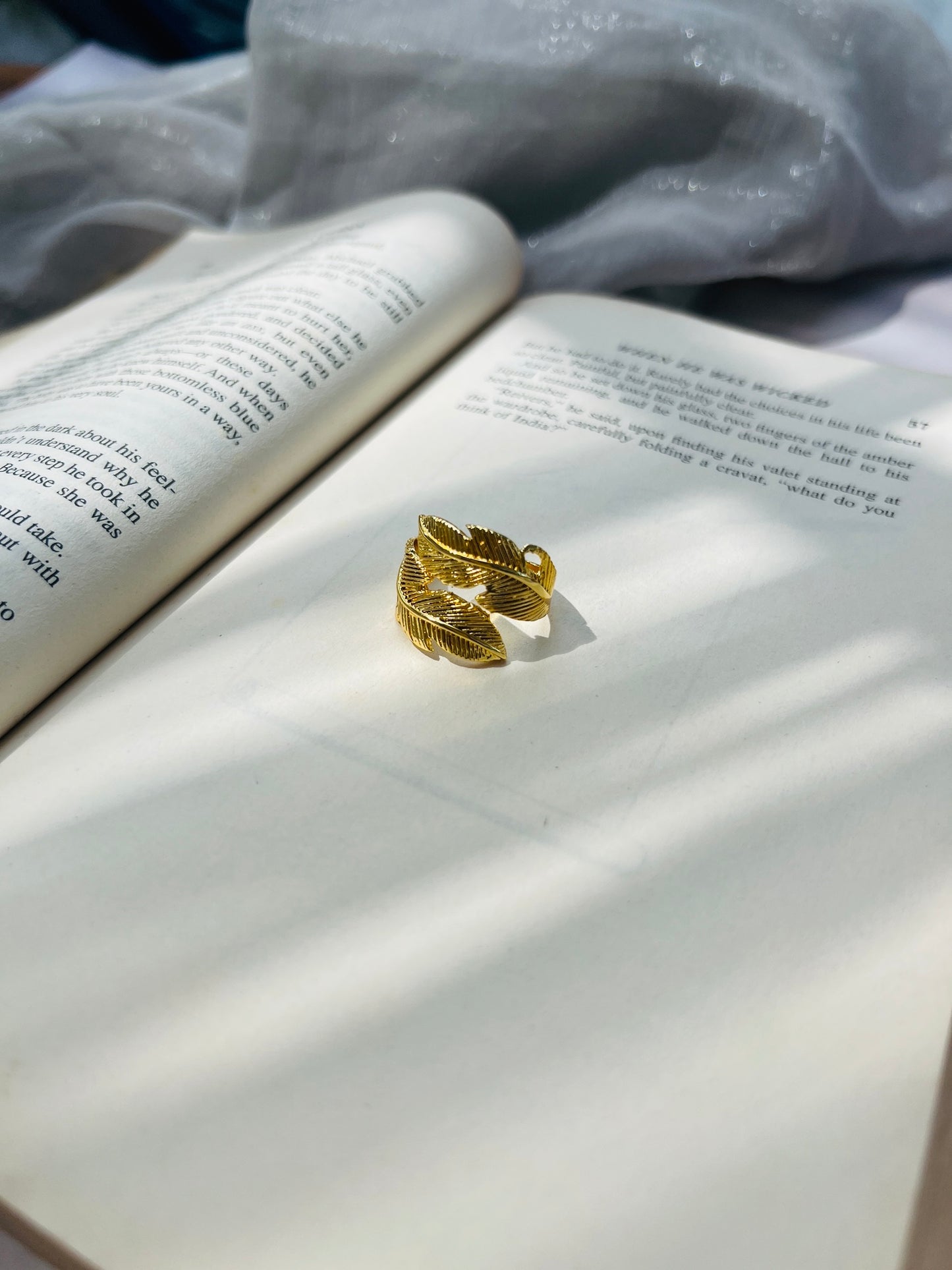 Golden Leaf Adjustable Ring
