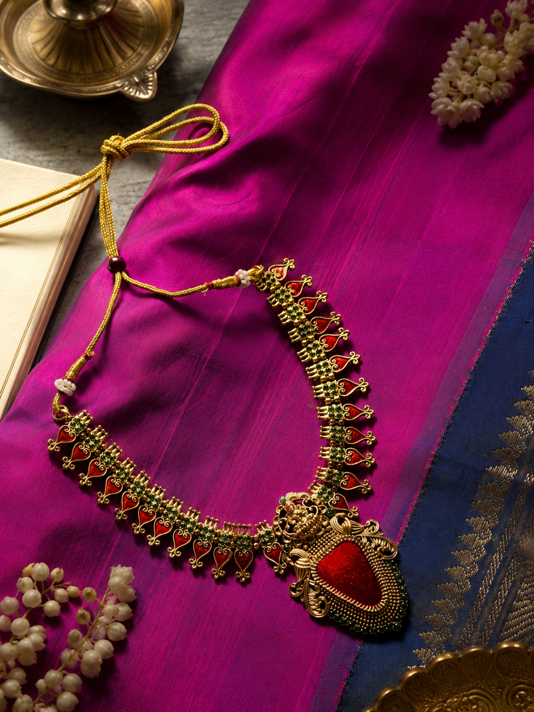 Mayura Ruby Temple Necklace