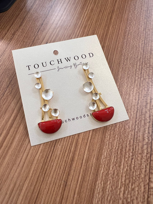 Crimson Cascade Earrings
