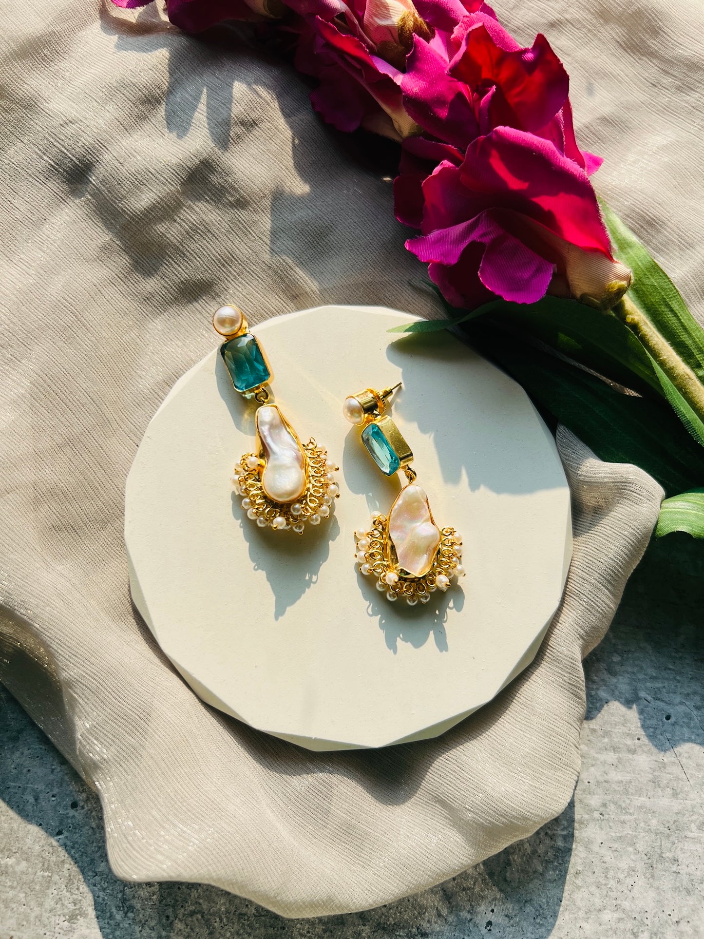 Baroque Pearl Statement Earrings