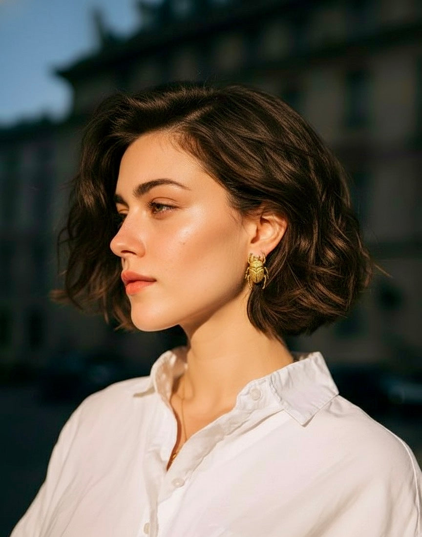 Scarlet Scarab Studs