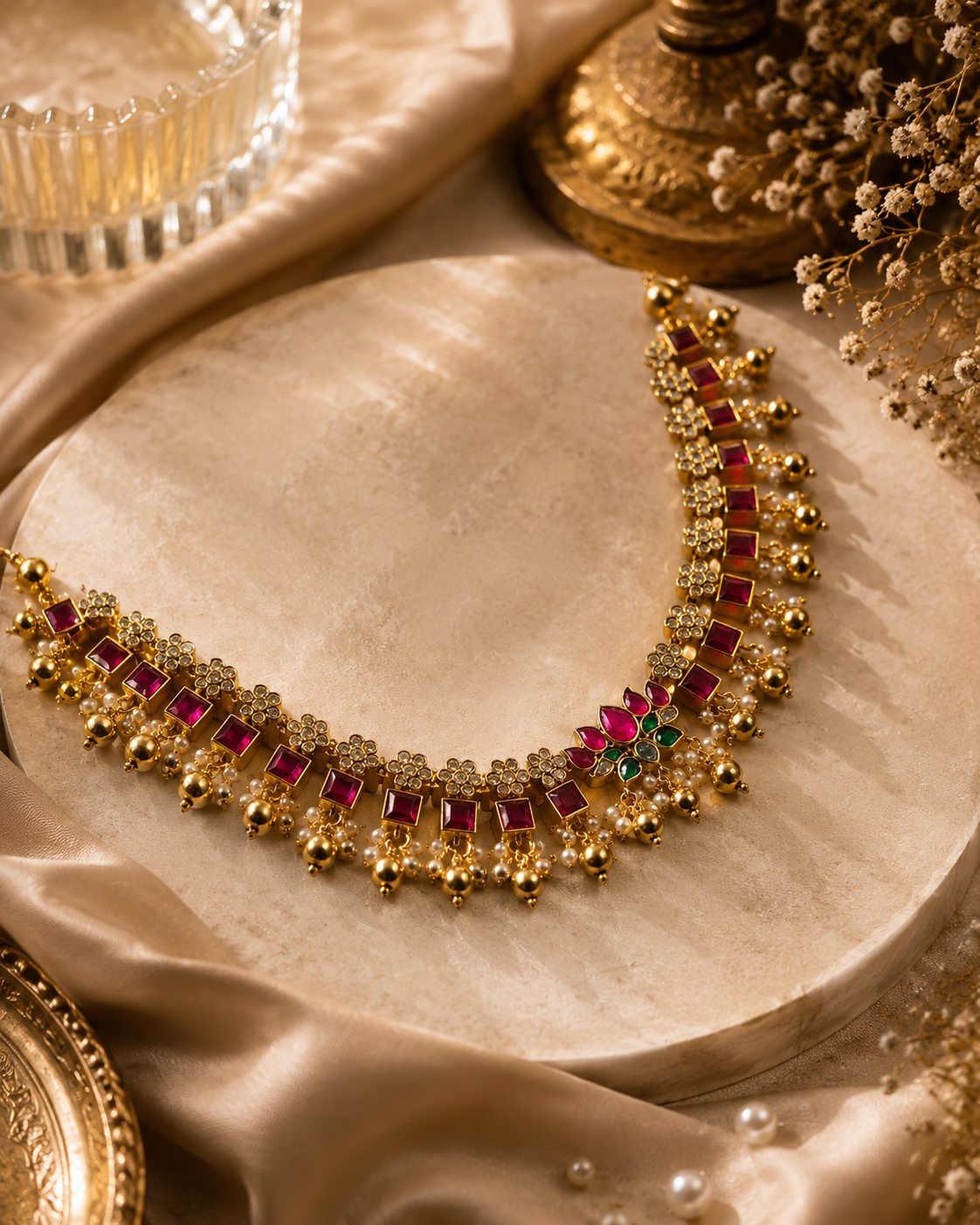 Ruby Royale Temple Choker